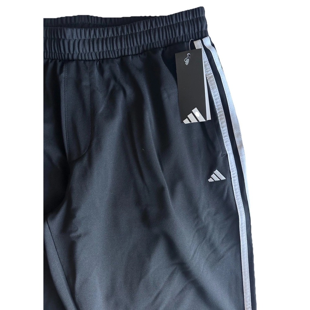 Adidas Golf Track Pants Woven Black Sweatpants 3 Stripe Mens Size Large ADVR0957 - Picture 3 of 7